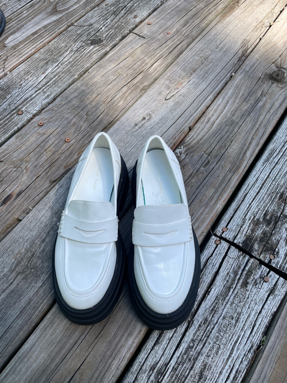White Platform Penny Loafers — Women’s Classic Slip-On